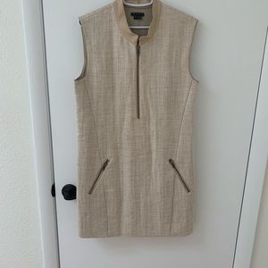 Theory Beige Sleeveless Shift Dress